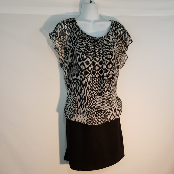AGB Byer California Dress Career Black Sheer Top‎ W - Picture 4 of 7